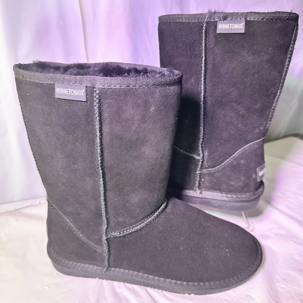 Minnetonka Black Suede Winter Boots